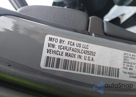 2020 Jeep Grand Cherokee Altitude 4X4 z USA, uszkodzony, nr VIN 1C4RJFAG5LC425252